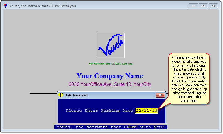 Confirm working date Confirm working date